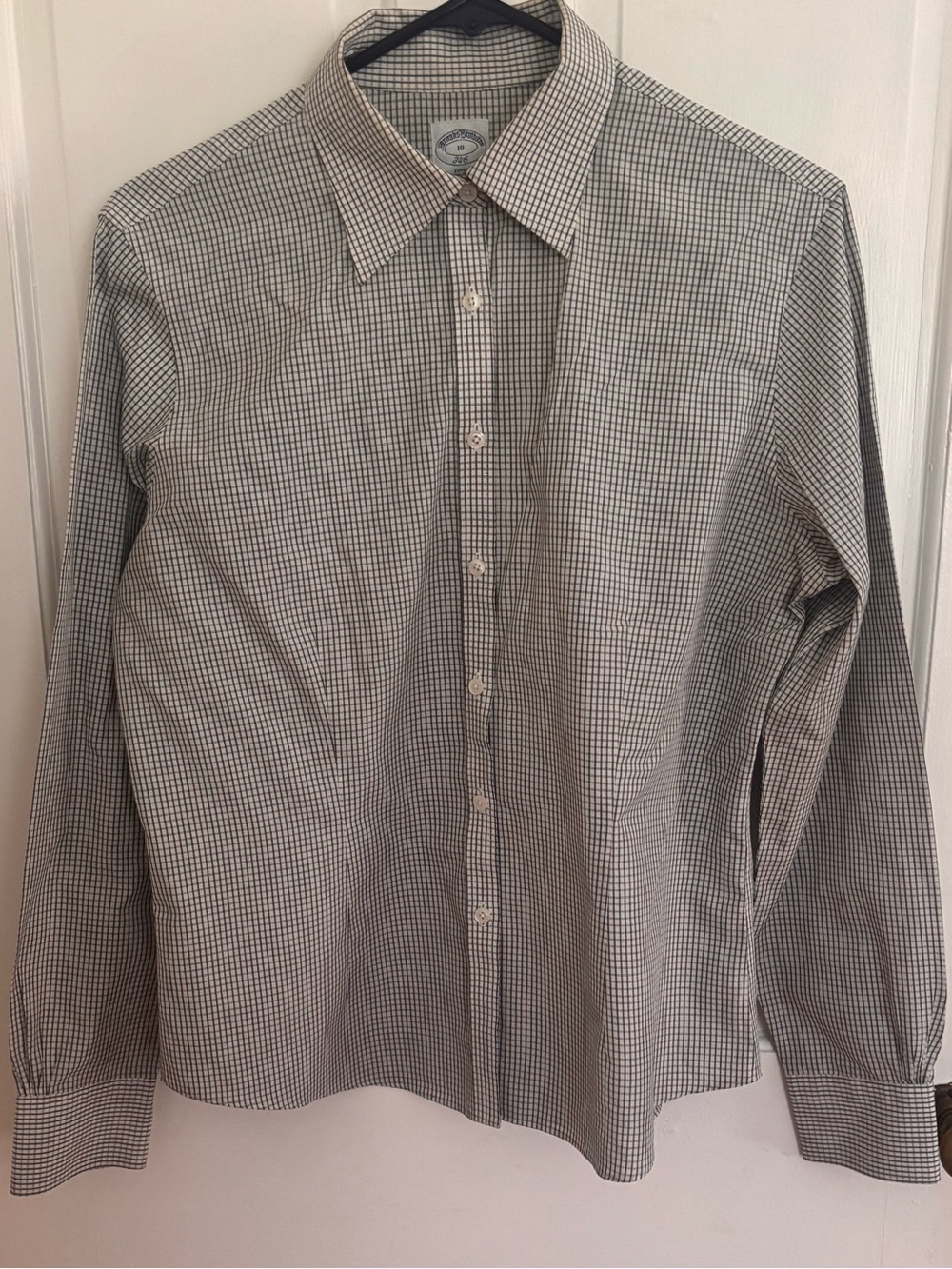 Brooks Brothers Women’s 10 Fitted Non-Iron Cotton Check Button Down 346 Shirt - Picture 2 of 8